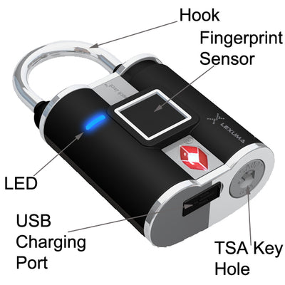 Lexuma XLock - TSA 智能指紋掛鎖