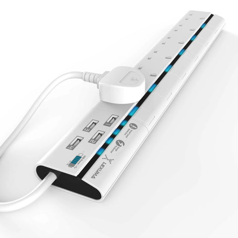 Lexuma XStrip UK Surge Protector with USB Charging